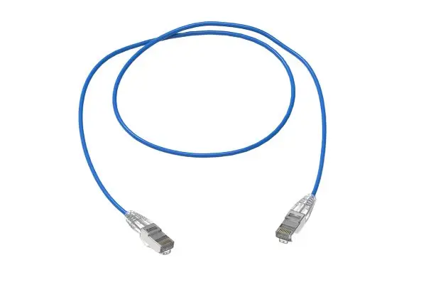 Produktfoto 1 von HellermannTyton Connectivity RJ45SPC6A Ethernet-Kabel, 2 m, Blau Geschirmt, Aussen ø 4.7 Außen-ø
