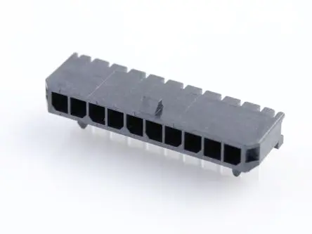 Produktfoto 1 von Molex 43650 Leiterplattenleiste gewinkelt, 10-polig / 1-reihig, Raster 3 mm Raster Oberfläche, Kabel-Platine, Ummantelt
