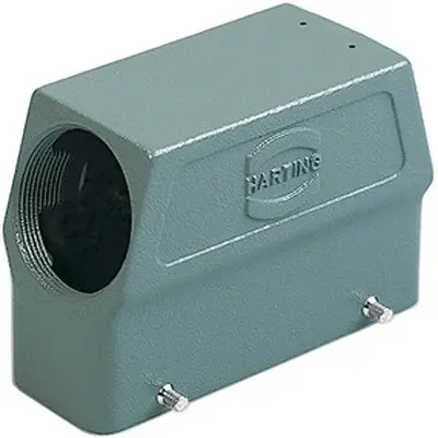 Produktfoto 1 von HARTING Han B Haube Doppelter Hebel 2, Kabel 24B Haube für seitliche Kabeleinführung, IP65, IP66, IP67
