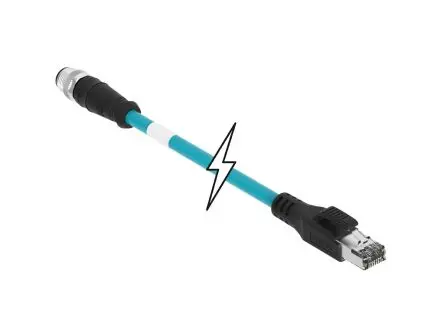 Produktfoto 1 von Molex 130048, 4-polig Kabel assembliert, M12 Micro Change Stecker 4 / RJ45 Stecker, Länge 15 m