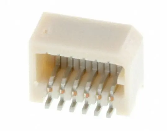 Produktfoto 1 von Molex 53309 Leiterplattenleiste gewinkelt, 12-polig / 2-reihig, Raster 0.8 mm SMD, Platine-Platine, Ummantelt