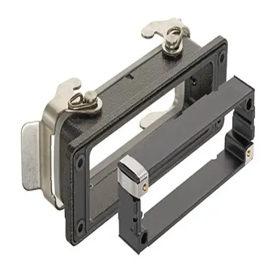 Produktfoto 1 von HARTING Han M Gehäuse mit Schottverschluss Doppelter Hebel 2, Hinten 24B Verriegelungshebel, IP66