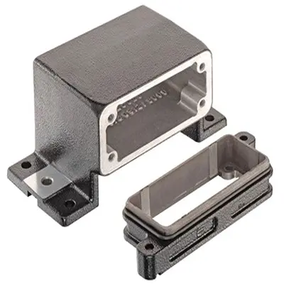 Produktfoto 1 von HARTING Han HPR Enlarged Oberflächenmontiertes Gehäuse Schraubbefestigung, SMD 16 Haube für obere Kabeleinführung, IP65,