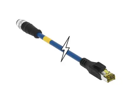 Produktfoto 1 von Molex 120341, 8-polig Kabel assembliert, M12 Micro Change Stecker 8 / RJ45 Stecker, Länge 10 m