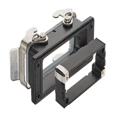 Produktfoto 1 von HARTING Han M Gehäuse mit Schottverschluss Doppelter Hebel 2, Hinten 16B Verriegelungshebel, IP66