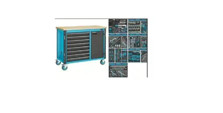 Produktfoto 1 von HAZET Stahl Werkbank, Typ Werkbank 8 Schubladen mit Rädern, 1150 mm x 600mm x 964 mm