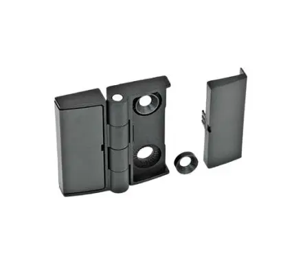 Produktfoto 1 von Ganter Zinkdruckguss Scharnier Rund 303 Edelstahlstift Schraubbefestigung Freischwingend, 17 mm x 60mm x 60 mm
