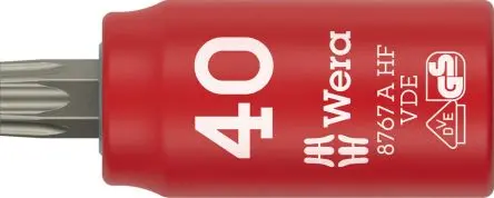 Produktfoto 1 von Wera 1/4 in TX 40 Bit-Steckschlüssel, Innensechsrund, 1-teilig, 46mm