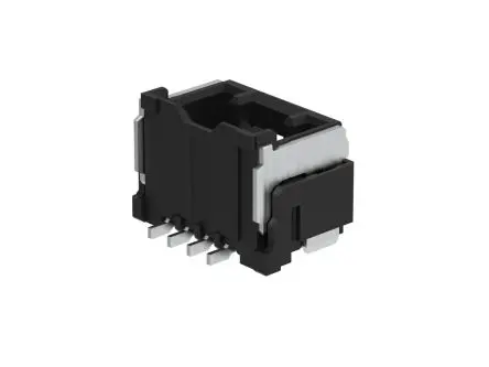 Produktfoto 1 von Molex 502584 Buchsen Vertikal, 4-polig / 1-reihig, Raster 1.50 mm Raster Oberfläche, Kabel-Platine, Ummantelt