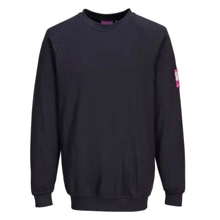Produktfoto 1 von Portwest FR12 Unisex Sweatshirt, Baumwolle, 60 % Modacryl, 1 % Kohlefaser Marine Rundhalsausschnitt, Größe S