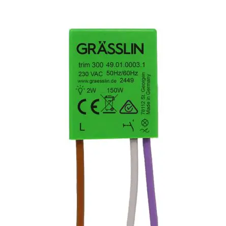 Produktfoto 1 von Grässlin Trim 300 LED Lichtregler, 150 W 230V ac H. 32.5 mm B. 9.6mm T. 26.4 mm