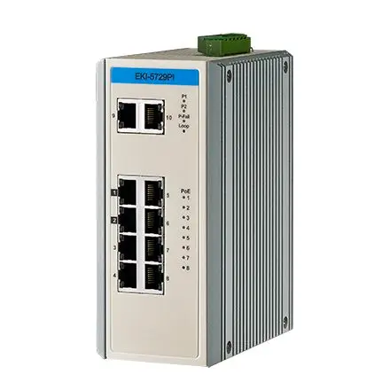 Produktfoto 1 von Advantech Ethernet-Switch 10-Port Unmanaged Power Over Ethernet 1000Mbit/s