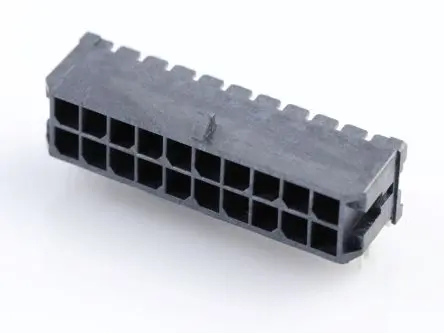 Produktfoto 1 von Molex 43045 Leiterplattenleiste gewinkelt, 20-polig / 2-reihig, Raster 3 mm Raster Oberfläche, Kabel-Platine, Ummantelt
