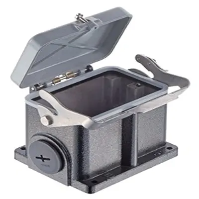 Produktfoto 1 von HARTING Han M Oberflächenmontiertes Gehäuse Einhebel 1, SMD 48B Oberflächenmontiertes Gehäuse, IP65