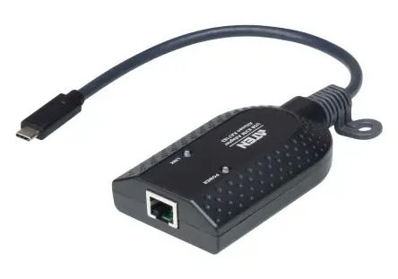 Produktfoto 1 von Aten Adapter RJ45 USB Typ C 2 Schwarz