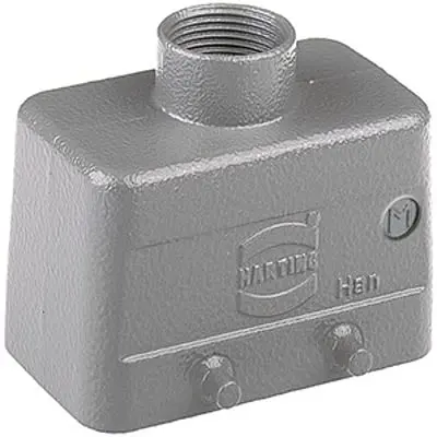 Produktfoto 1 von HARTING Han Hv E Haube Doppelter Hebel 2, Kabel 10B Haube für obere Kabeleinführung, IP65