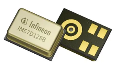 Produktfoto 1 von Infineon 5-Pin Mikrofon MEMS Digital Rundstrahl -26dBFS TLGA 73 dB Oberfläche 1.62 V 3.6V