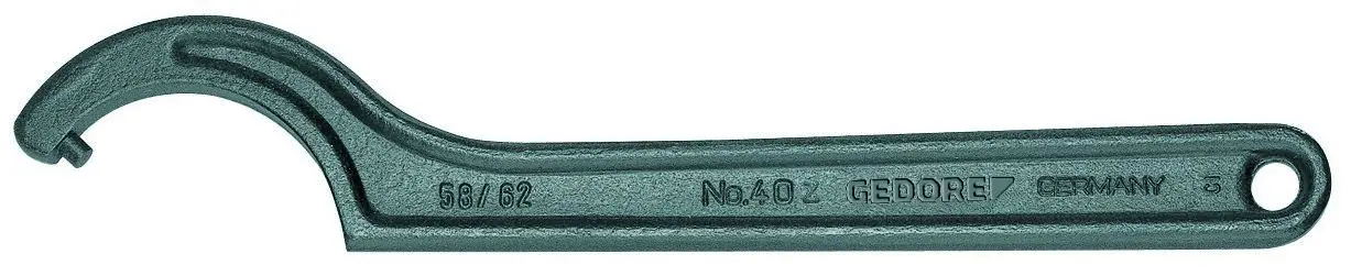 Produktfoto 1 von Gedore Hakenschlüssel, 80 mm - 90 mm, Mangan-Phosphat, Länge 280 mm Vanadiumstahl 31Crv3