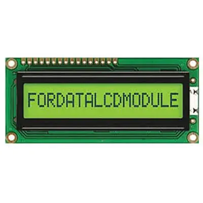 Produktfoto 1 von Fordata FC1601E01 LCD-Anzeigemodul, STN LCD LED Grün, Gelb 1 x 16, Hintergrund Grün, Gelb, Parallel Interface