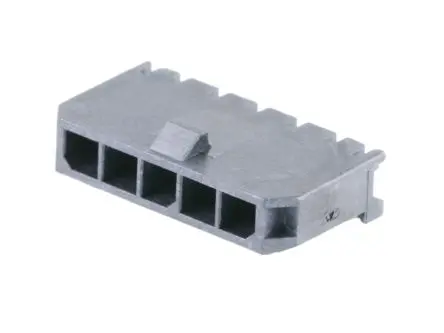 Produktfoto 1 von Molex 43650 Stiftsockel gewinkelt, 5-polig / 1-reihig, Raster 3 mm Raster Oberfläche, Kabel-Platine, Ummantelt