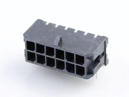 Produktfoto 1 von Molex 43045 Stiftsockel gewinkelt, 12-polig / 2-reihig, Raster 3 mm Raster Oberfläche, Kabel-Platine, Ummantelt
