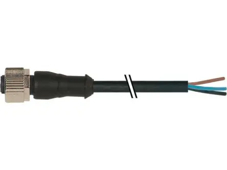 Produktfoto 1 von Baumer CAM Kabel, 3-adrig x 0.34 mm² Ungeschirmt Schwarz, 500 cm, Polyurethan