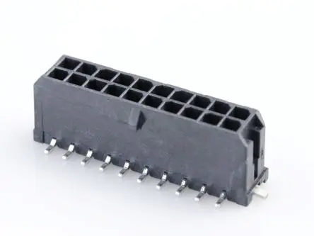 Produktfoto 1 von Molex 43045 Leiterplattenleiste Vertikal, 20-polig / 2-reihig, Raster 3 mm Raster Oberfläche, Kabel-Platine, Ummantelt
