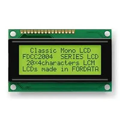 Produktfoto 1 von Fordata FC2004C00 LCD-Anzeigemodul, STN LCD LED Grün, Gelb 4 x 20, Hintergrund Grün, Gelb, Parallel Interface
