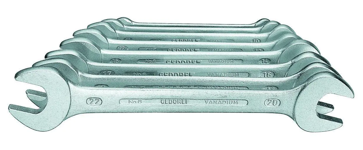 Produktfoto 1 von Gedore Schraubenschlüsselsatz Zölliger Gabelschlüsselsatz 31Crv3, 8-teilig 6x7, 8x9, 10x11, 12x13, 14x15, 16x17, 18x19,