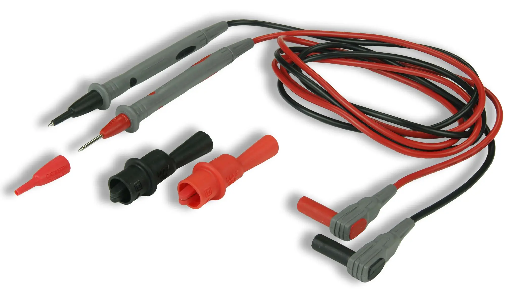 Produktfoto 1 von Messleitung 12A Stecker / Stecker, Schwarz, Rot Polyvinylchlorid-isoliert 1.2 m