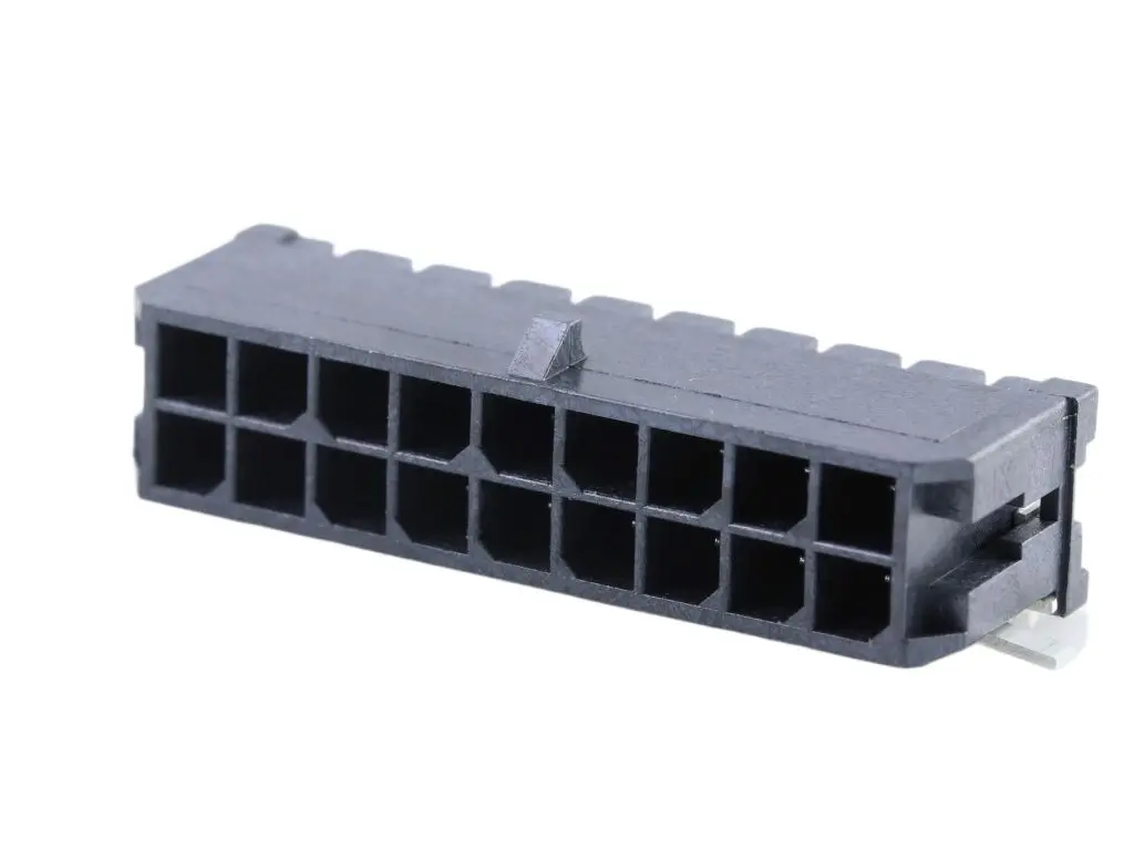 Produktfoto 1 von Molex 43045 Leiterplattenleiste gewinkelt, 18-polig / 2-reihig, Raster 3 mm SMD, Kabel-Platine, Ummantelt