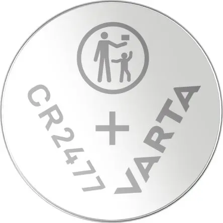 Produktfoto 1 von Varta CR2477, LiMnO2, Organischer Elektrolyt Knopfzelle Ø 24.5 mm, 3 V / 850 mAh