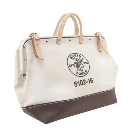 Produktfoto 1 von Klein Tools Leinen Werkzeugtasche mit Schnalle, 6Zoll x 16 Zoll x 14 Zoll Schultergurt