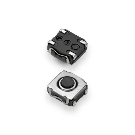 Produktfoto 1 von C & K IP67 Schalter SPST Hartes Betätigungselement, J Tastend Schwarz Oberfläche B. 6.2mm L. 6.2 mm