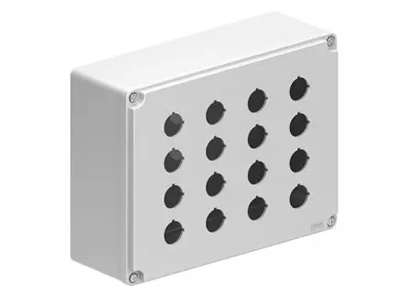 Produktfoto 1 von Lovato LPZM Gehäuse, 16 x Ø 22 mm, Grau, Metall, IP66