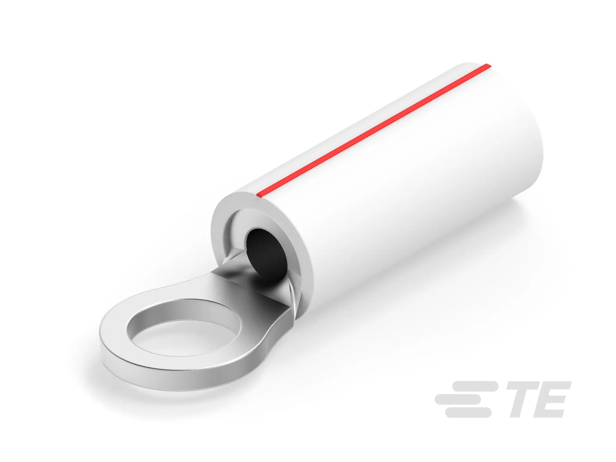 Produktfoto 1 von TE Connectivity PIDG Ringkabelschuh, Teilweise isoliert 22 AWG, Polyvinylfluorid, Natur, 16 AWG max.AWG, aussen ø 0.218