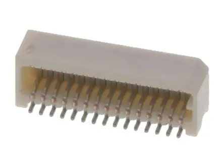 Produktfoto 1 von Molex 0.8 and Above Leiterplattenleiste gewinkelt, 30-polig / 2-reihig, Raster 0.8 mm Raster Oberfläche, Ummantelt