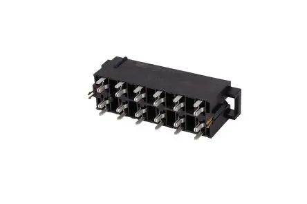 Produktfoto 1 von Molex 43915 Leiterplattenleiste Vertikal, 12-polig / 2-reihig, Raster 10 mm Raster Oberfläche, Kabel-Platine, Ummantelt