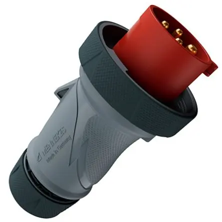 Produktfoto 1 von MENNEKES PowerTOP Xtra Netzstecker Anthrazit, Schwarz, Rot, Fehgrau 4P, 400V, Kabel 180° IP67, IP69 32A