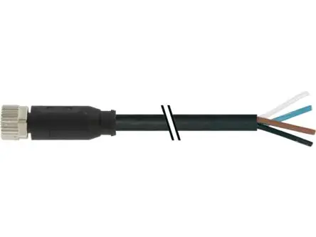 Produktfoto 1 von Baumer CAM Kabel, 4-adrig x 0.25 mm² Ungeschirmt Schwarz, 200 cm, Polyurethan