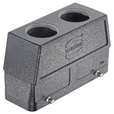 Produktfoto 1 von HARTING Han M Haube Doppelter Hebel 2, Kabel 24B Haube für obere Kabeleinführung, IP65, IP66, IP40