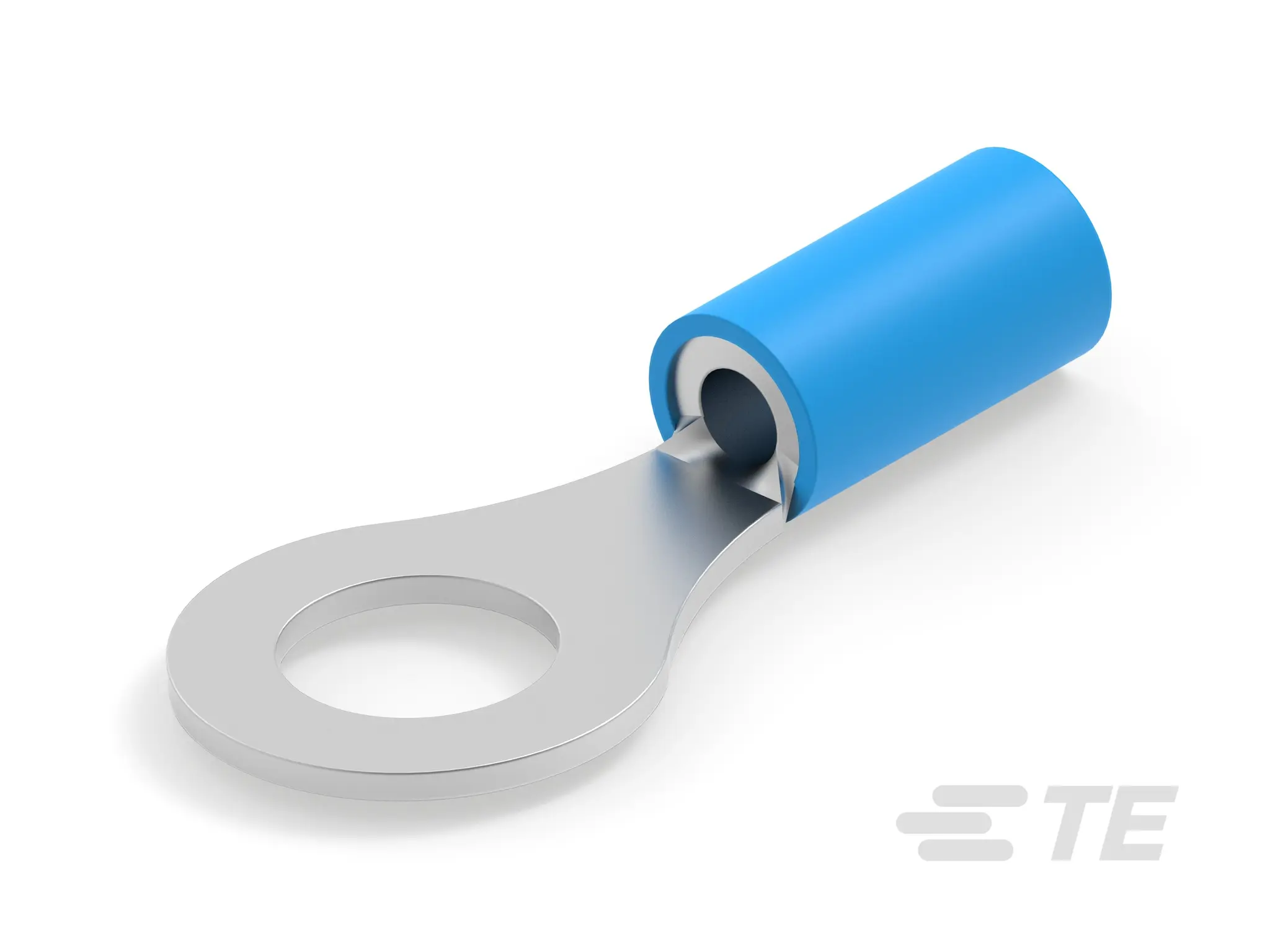 Produktfoto 1 von TE Connectivity PLASTI-GRIP Ringkabelschuh, Teilweise isoliert 16 AWG, Blau, 14 AWG max.AWG, innen ø 6.73 mm, M6