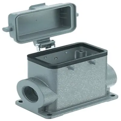 Produktfoto 1 von HARTING Han B Oberflächenmontiertes Gehäuse Doppelter Hebel 2, Oberfläche 10B Oberflächenmontiertes Gehäuse, IP65