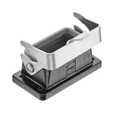 Produktfoto 1 von HARTING Han M Gehäuse mit Schottverschluss Einhebel 1, Hinten 10B Anbaugehäuse, IP66