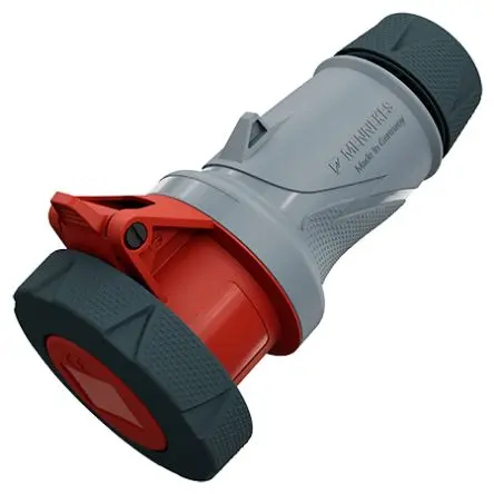 Produktfoto 1 von MENNEKES PowerTOP Xtra Netzstecker Anthrazit, Schwarz, Blau, Fehgrau 4P, 400V, Kabel 180° IP67, IP69 16A