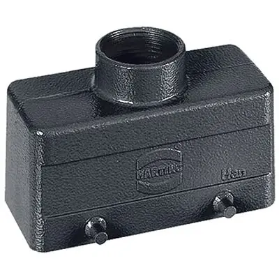 Produktfoto 1 von HARTING Han B Haube Doppelter Hebel 2, Kabel 16B Haube für obere Kabeleinführung, IP65, IP66, IP67