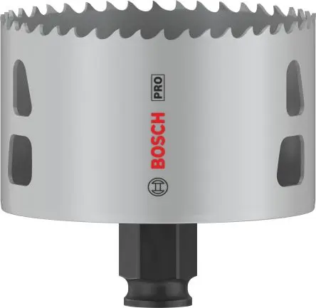 Produktfoto 1 von Bosch, Ø 79 mm HSS Lochsäge Trockenmauer, Nichteisenmetall, Rohr, Kunststoff, Profile, Weichholz 1-Stk. / Bohrtiefe 44