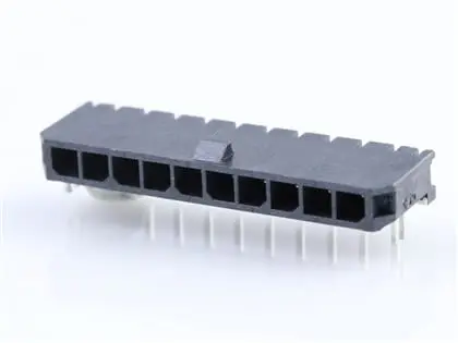 Produktfoto 1 von Molex 43650 Leiterplattenleiste gewinkelt, 10-polig / 1-reihig, Raster 3 mm Raster Oberfläche, Kabel-Platine, Ummantelt