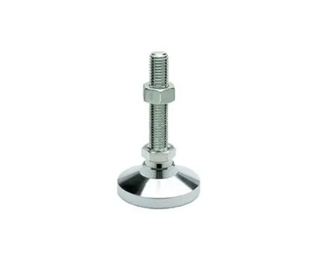 Produktfoto 1 von Ganter Regalfuß M24 bis 95000 N x 158 mm, bis 15° neigbar Stahl zinkplattiert, Ø 60 mm x 194 mm