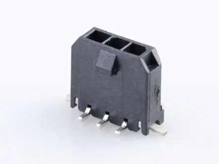 Produktfoto 1 von Molex 43650 Leiterplattenleiste Vertikal, 3-polig / 1-reihig, Raster 3 mm Raster Oberfläche, Leistung, Kabel-Platine,